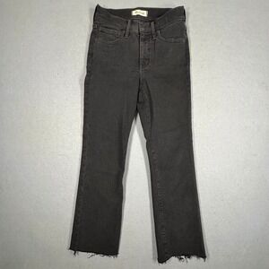 Madewell Cali Demi-Boot Jeans Size 26 Black Raw Hem High Rise